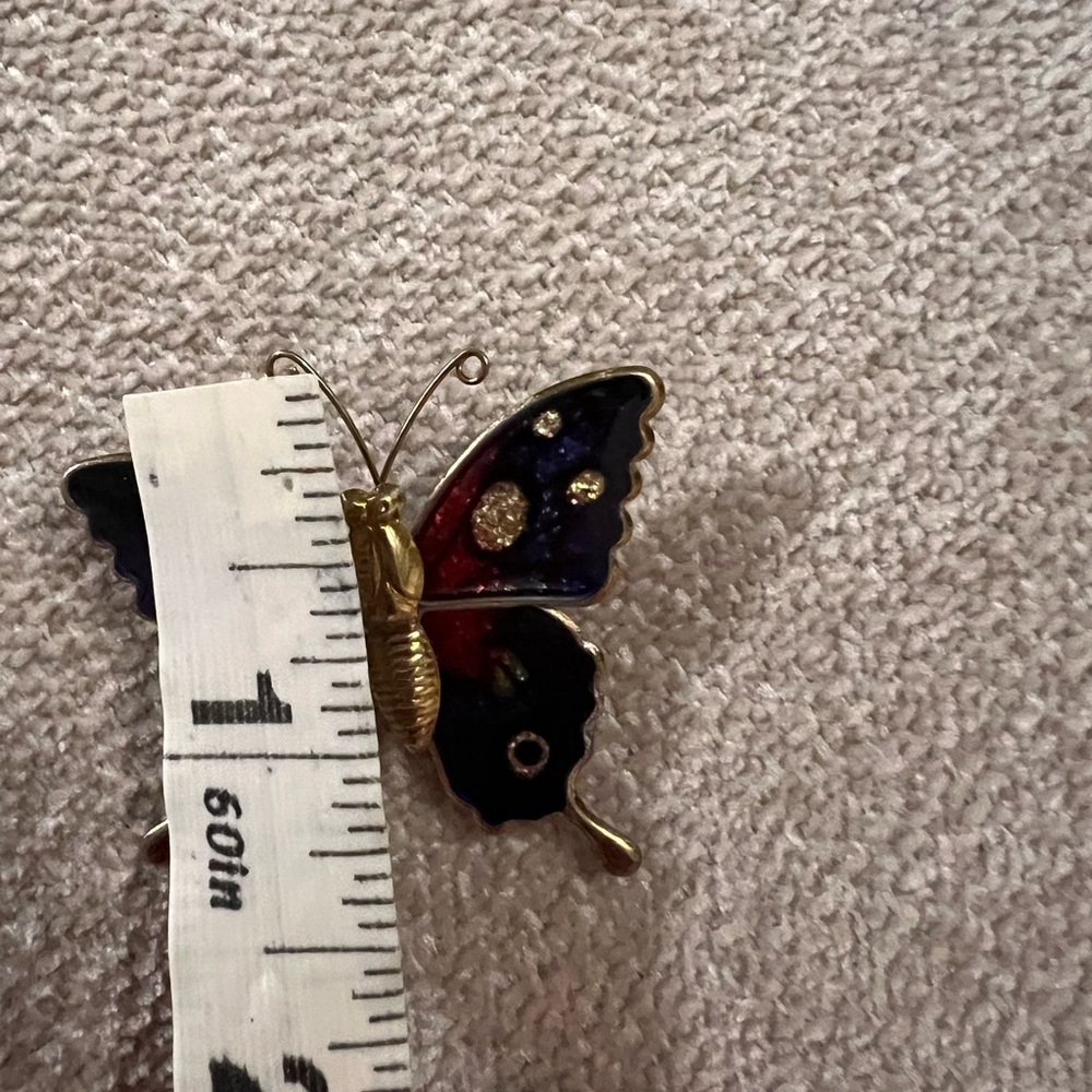 Vintage Deadstock Purple Butterfly Brooch - Picture 3 of 5